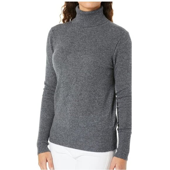 Equipment Delafine Cashmere Sweater Womens Gray Turtleneck Lightweight - Picture 1 of 10